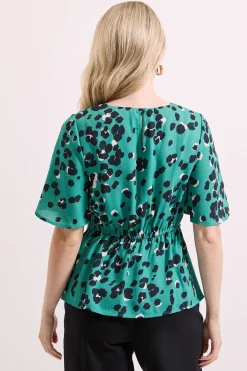 Dorothy Perkins Haut Vert à avec Détail Torsadé Devant et Manches Évasées<Femme Tops D’Automne|Tops