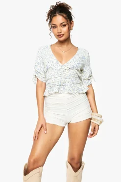 boohoo Haut à volant à imprimé floral tissé<Femme Tops