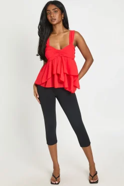 boohoo Haut À Volants Et Buste Froncé<Femme Tops