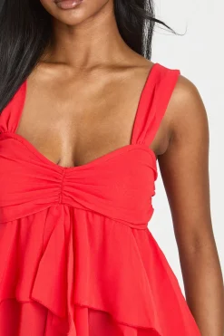boohoo Haut À Volants Et Buste Froncé<Femme Tops