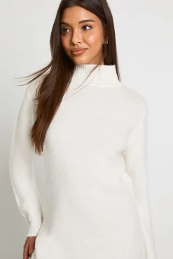 boohoo High Neck Super Soft Knitted Mini Dress<Femme Robes À Manches Longues|Robes