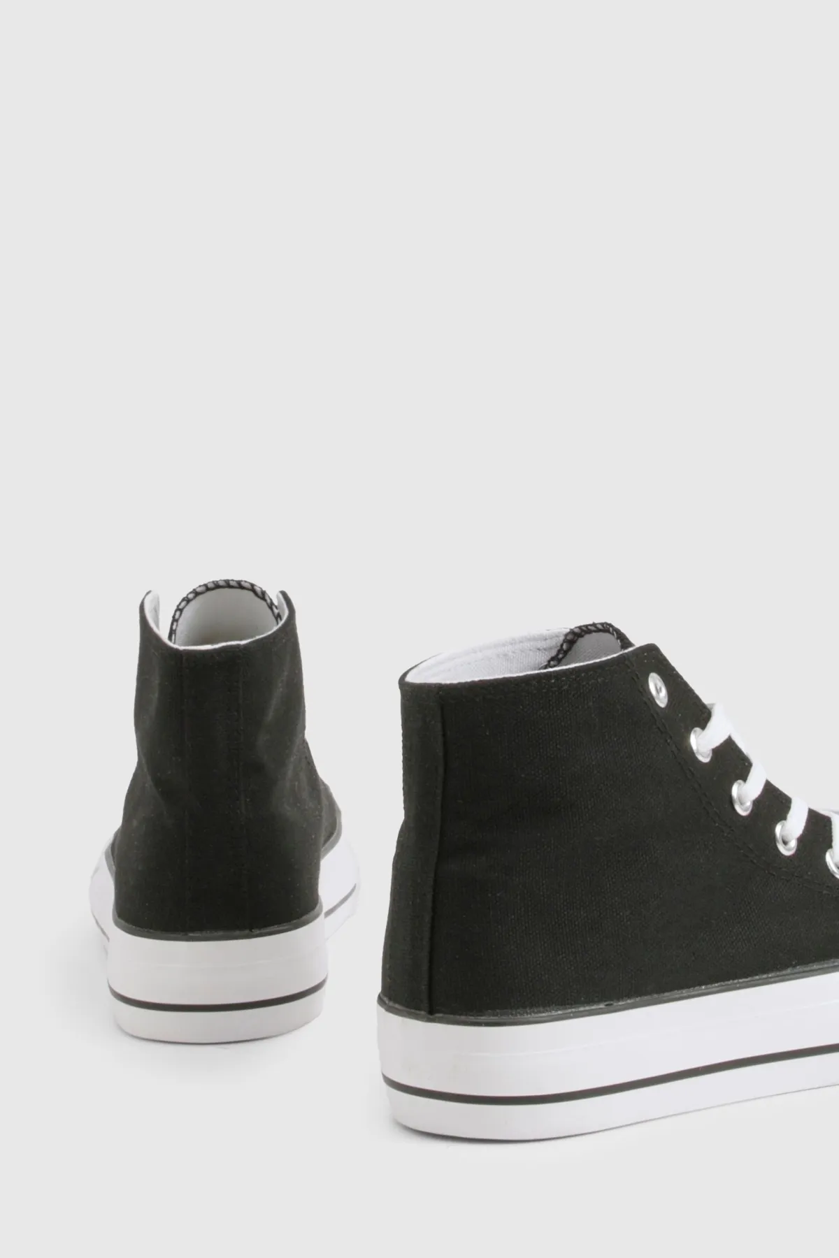 boohoo High Top Platform Lace Up Trainers< Satin Et Dentelle|Baskets