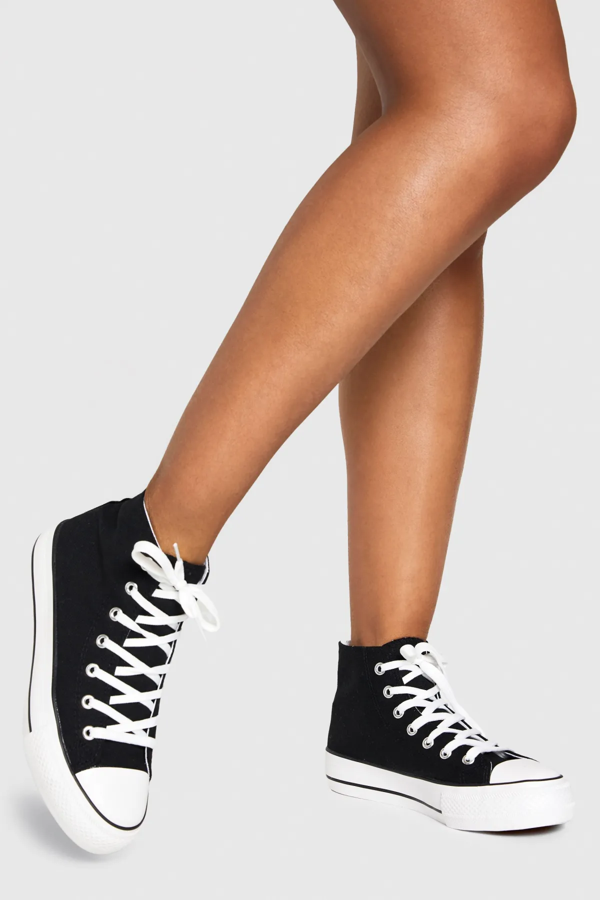 boohoo High Top Platform Lace Up Trainers< Satin Et Dentelle|Baskets