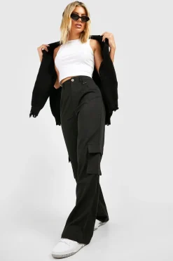 boohoo High Waisted Tailored Cargo Trousers<Femme Pantalons