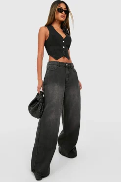 boohoo High Waist Wide Leg Jeans<Femme Denim|Jeans