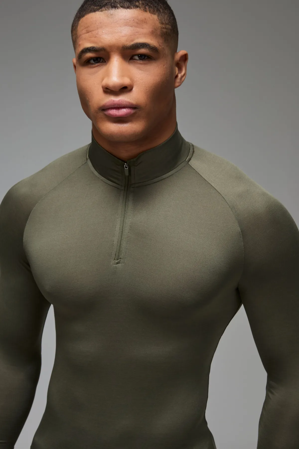 boohooMAN Homme Actif Léger Essentiels Gym Raglan Coupe Musclée 1/4 Zip<Homme Tout Afficher|Tout Afficher Activewear