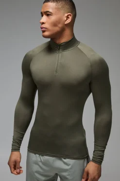 boohooMAN Homme Actif Léger Essentiels Gym Raglan Coupe Musclée 1/4 Zip<Homme Tout Afficher|Tout Afficher Activewear