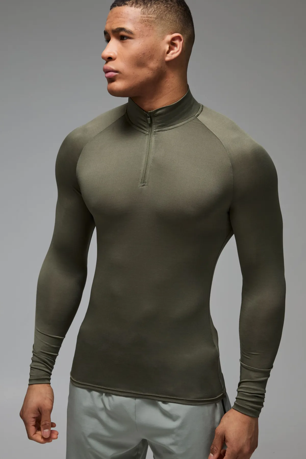 boohooMAN Homme Actif Léger Essentiels Gym Raglan Coupe Musclée 1/4 Zip<Homme Tout Afficher|Tout Afficher Activewear