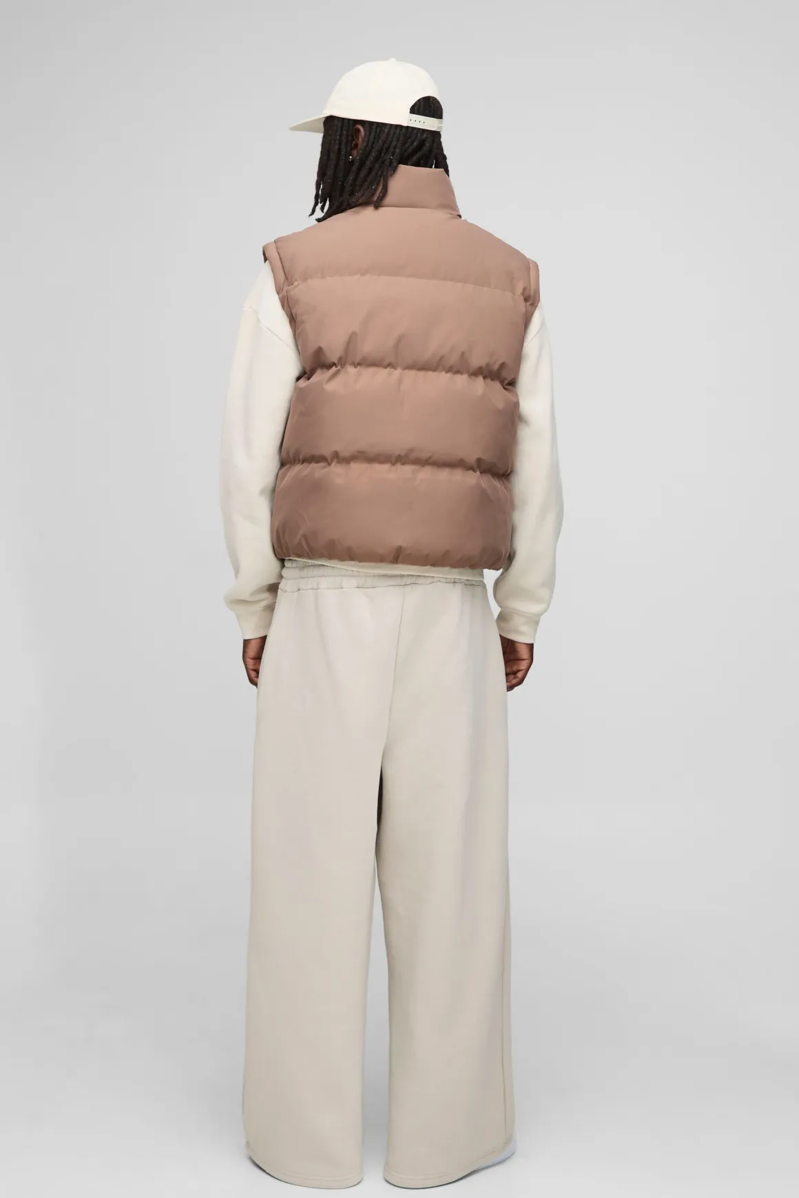 Homme Coupe boxy, col entonnoir, gilet puffer