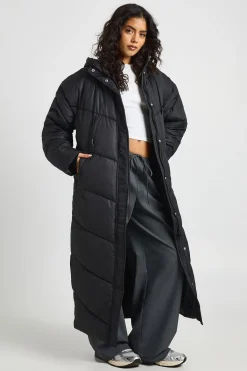 boohoo Hooded Quilt Detail Maxi Puffer<Femme Doudounes|Vestes & Manteaux