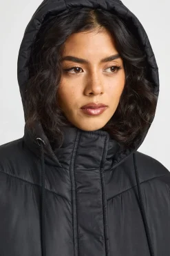 boohoo Hooded Quilt Detail Maxi Puffer<Femme Doudounes|Vestes & Manteaux