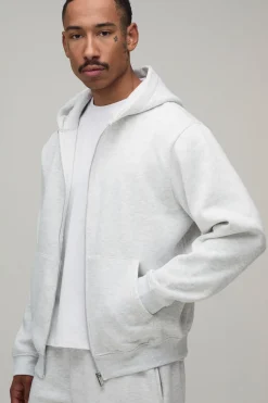 boohooMAN Hoodie basique à fermeture éclair<Homme Tout Afficher|Sweats À Capuche Grande Taille