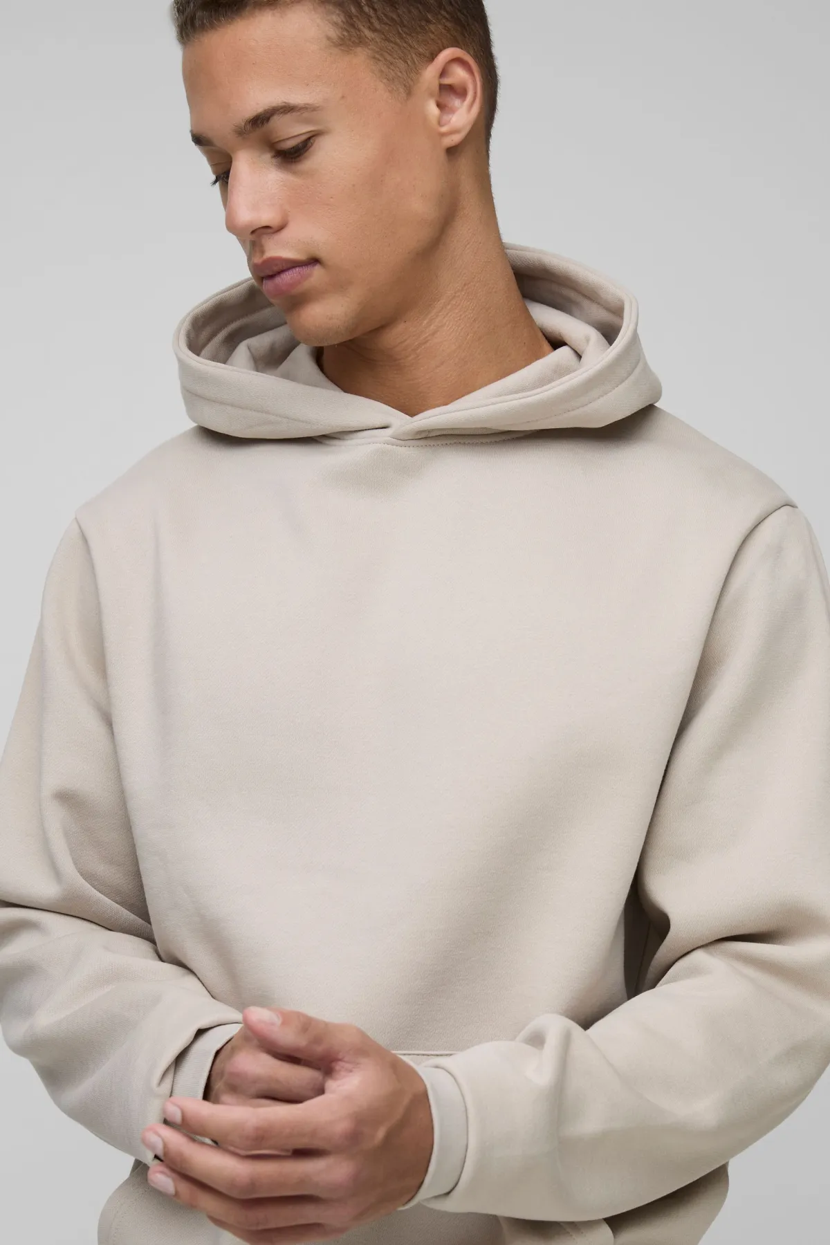boohooMAN Hoodie basique grande taille, coupe régulière, à enfiler<Homme Tout Afficher|Sweats À Capuche Tall