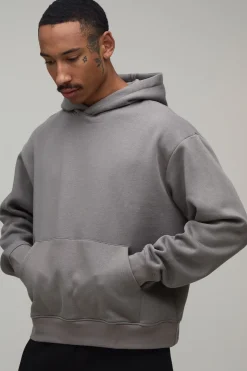 boohooMAN Hoodie basique oversize à coupe carrée<Homme Sweats À Capuche Et Sweatshirts|Sweats À Capuche Et Sweats