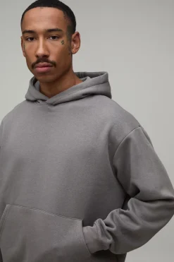 boohooMAN Hoodie basique oversize à coupe carrée<Homme Sweats À Capuche Et Sweatshirts|Sweats À Capuche Et Sweats