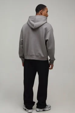 boohooMAN Hoodie basique oversize à coupe carrée<Homme Sweats À Capuche Et Sweatshirts|Sweats À Capuche Et Sweats