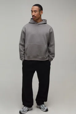 boohooMAN Hoodie basique oversize à coupe carrée<Homme Sweats À Capuche Et Sweatshirts|Sweats À Capuche Et Sweats