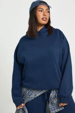 Hoodie basique Plus Core à couture raglan surdimensionné