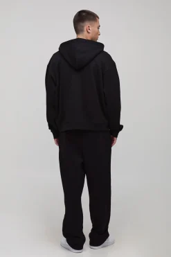 Hoodie basique surdimensionné à coupe boxy, avec fermeture éclair