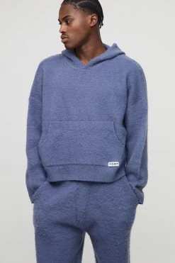 boohooMAN Hoodie brossé à coupe boxy et survêtement de joggeurs évasés<Homme Survêtements
