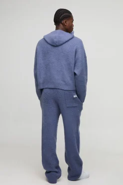 boohooMAN Hoodie brossé à coupe boxy et survêtement de joggeurs évasés<Homme Survêtements