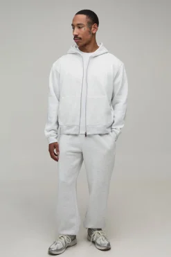 Hoodie à capuche basique surdimensionné à coupe boxy avec fermeture éclair