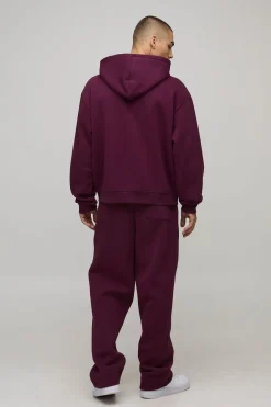 boohooMAN Hoodie à capuche Boxy Fit B avec appliqué et fermeture éclair intégrale<Homme Sweats À Capuche Et Sweatshirts|Sweats À Capuche Et Sweats
