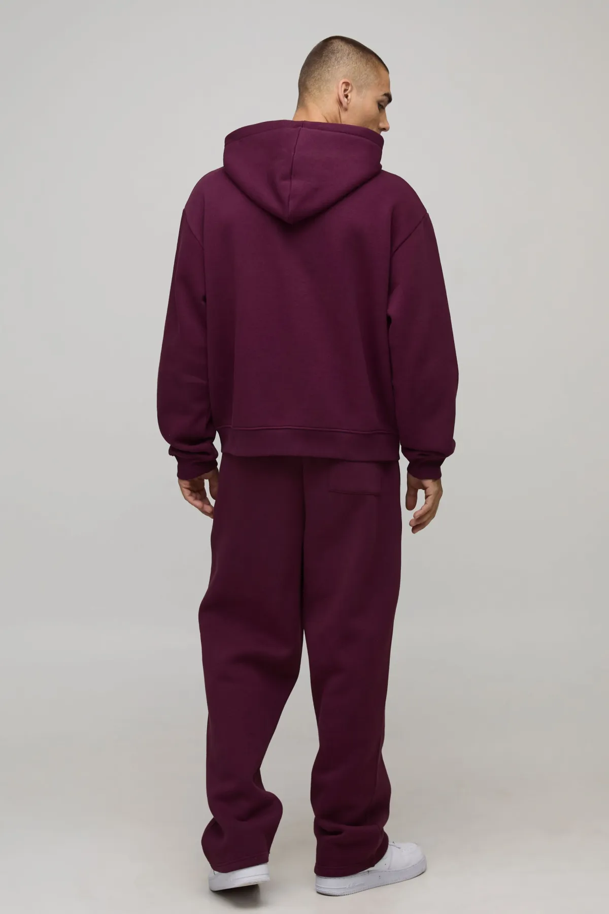 boohooMAN Hoodie à capuche Boxy Fit B avec appliqué et fermeture éclair intégrale<Homme Sweats À Capuche Et Sweatshirts|Sweats À Capuche Et Sweats