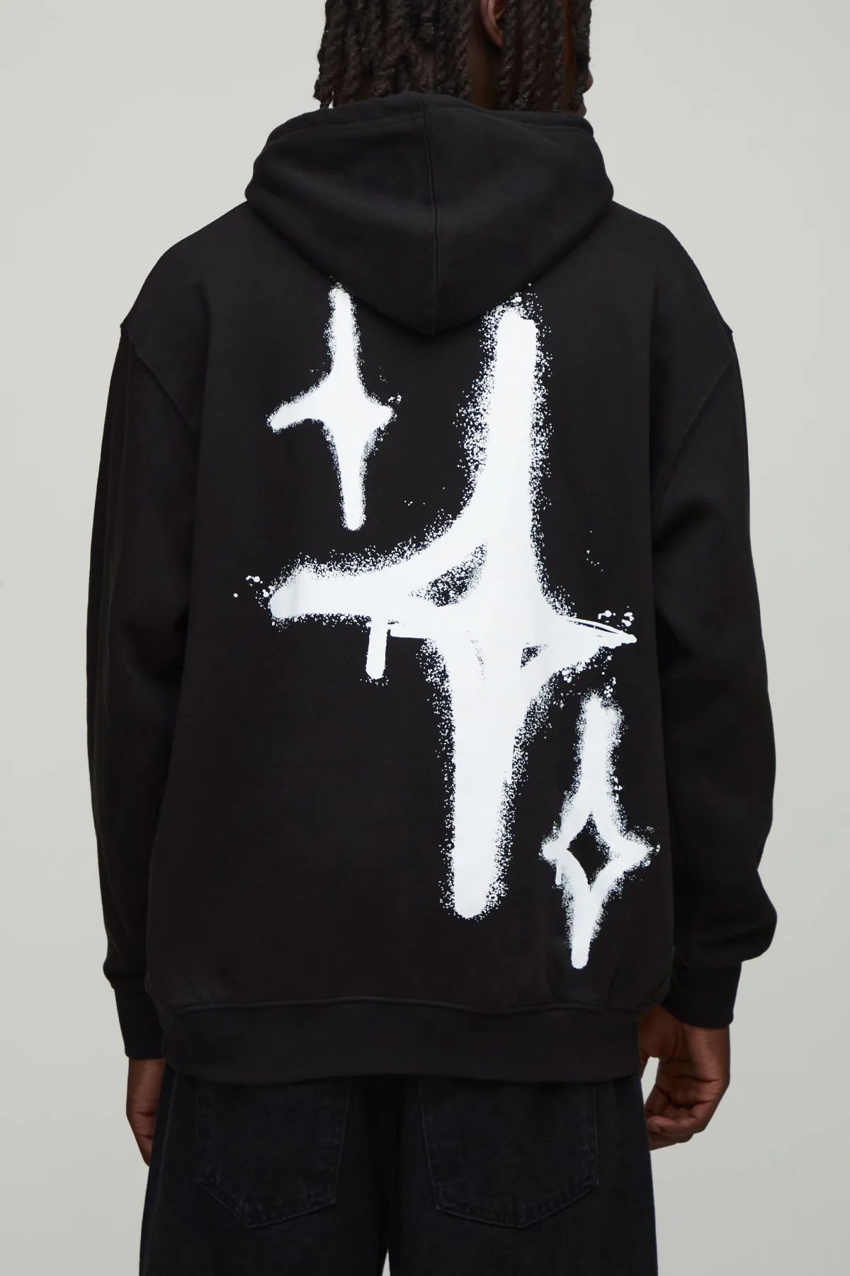 boohooMAN Hoodie à capuche graphique oversize Graffiti Spray Cross<Homme Sweats À Capuche Et Sweatshirts|Sweats À Capuche Grande Taille