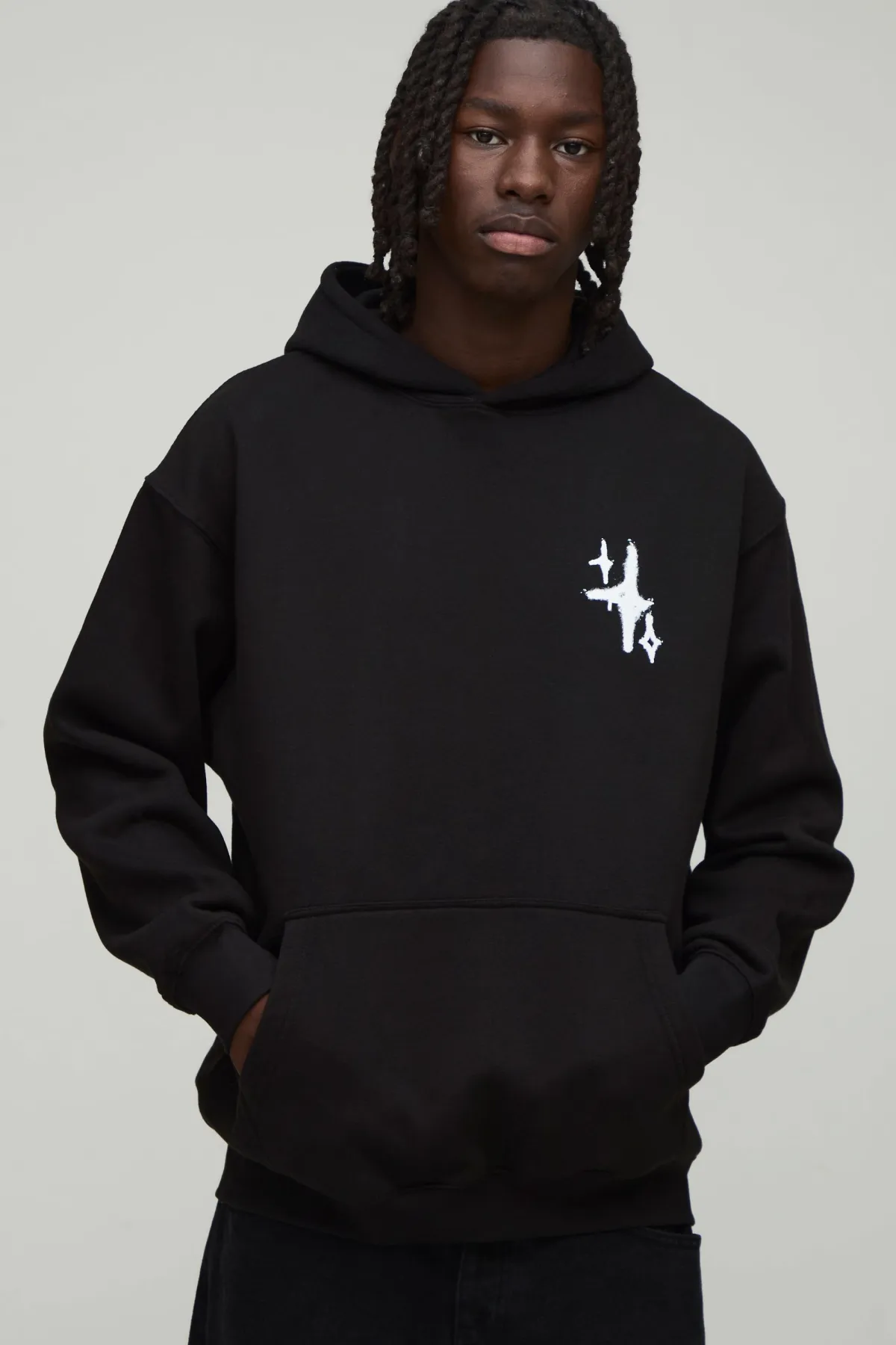 boohooMAN Hoodie à capuche graphique oversize Graffiti Spray Cross<Homme Sweats À Capuche Et Sweatshirts|Sweats À Capuche Grande Taille