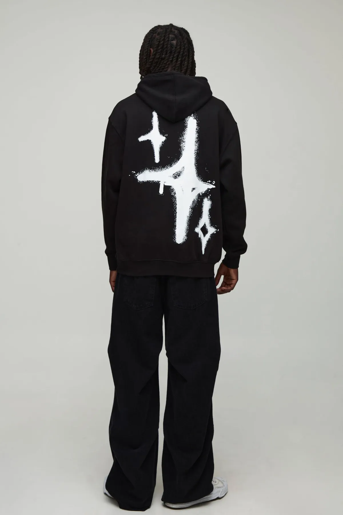 boohooMAN Hoodie à capuche graphique oversize Graffiti Spray Cross<Homme Sweats À Capuche Et Sweatshirts|Sweats À Capuche Grande Taille