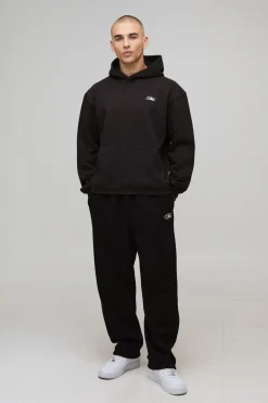 Hoodie à capuche noir oversize et boxy St Moritz Over Seams