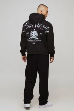 Hoodie à capuche noir oversize et boxy St Moritz Over Seams