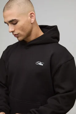 Hoodie à capuche noir oversize et boxy St Moritz Over Seams
