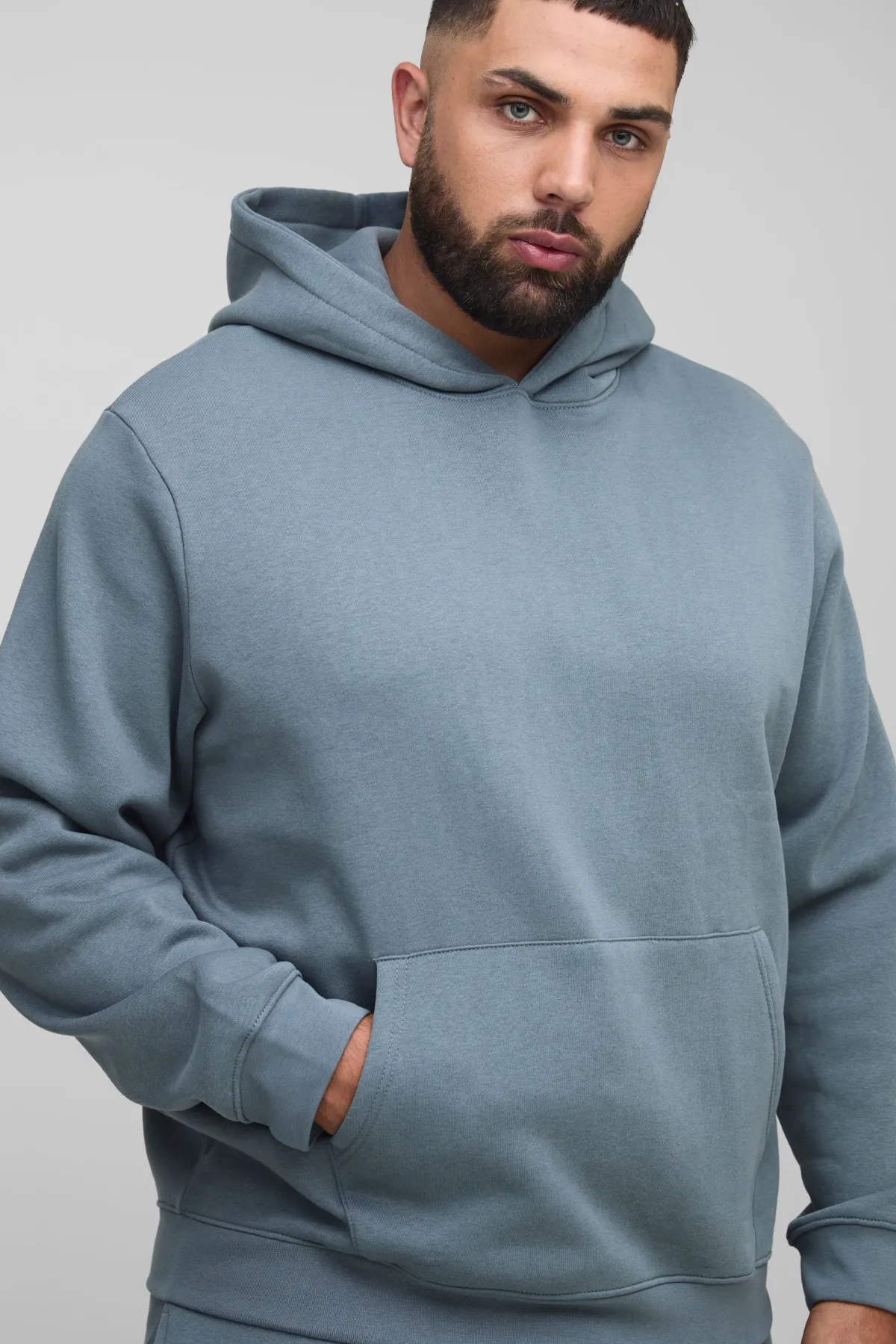 boohooMAN Hoodie à capuche Plus Basic Regular Fit à enfiler par-dessus la tête<Homme Tout Afficher|Sweats À Capuche Grande Taille