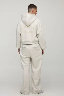 Hoodie à capuche zippé à épaules tombantes, coupe rétrécie Per Sempre Heavyweight