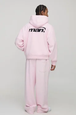 boohooMAN Hoodie à capuche zippé pour homme, oversize, boxy et pastel<Homme Sweats À Capuche Et Sweatshirts|Sweats À Capuche Grande Taille