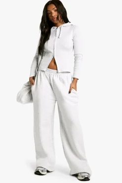 boohoo Hoodie à détails de couture côtelées et survêtement de joggers à jambe droite<Femme Survêtements|Survêtements