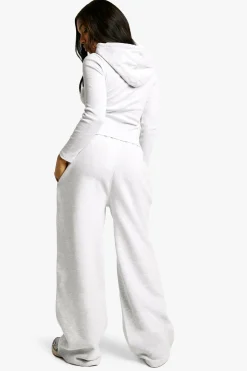 boohoo Hoodie à détails de couture côtelées et survêtement de joggers à jambe droite<Femme Survêtements|Survêtements