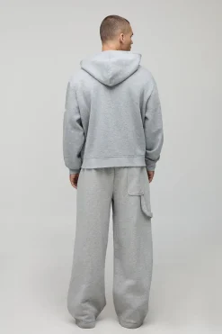 Hoodie homme oversize à coupe carrée avec fermeture éclair et imprimé cross