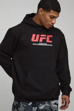 Hoodie imprimé noir surdimensionné sous licence UFC Tom Aspinall