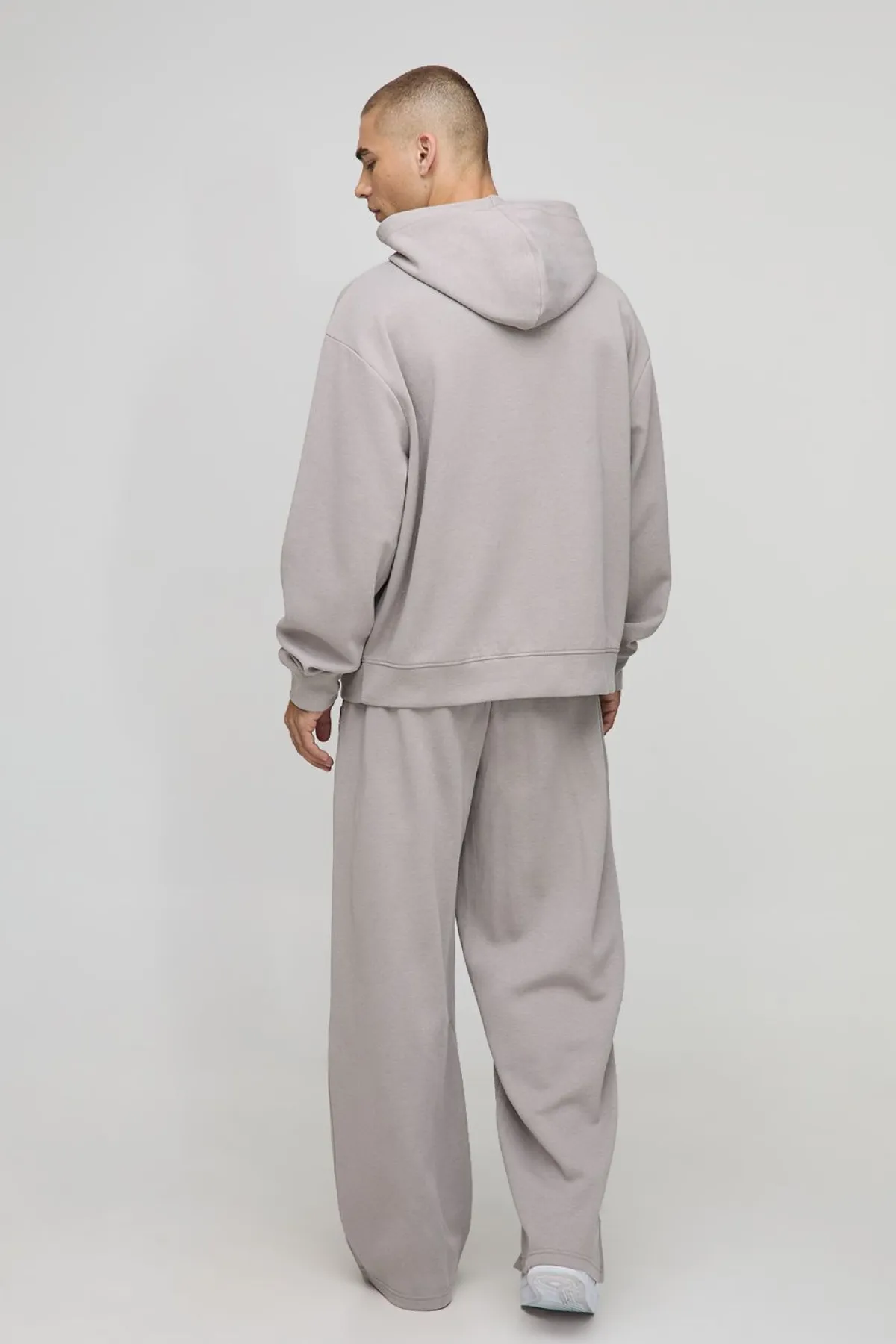 boohooMAN Hoodie interlock à capuche premium, surdimensionné, à coupe carrée et à chevauchement<Homme Sweats À Capuche Et Sweatshirts|Sweats À Capuche Et Sweats