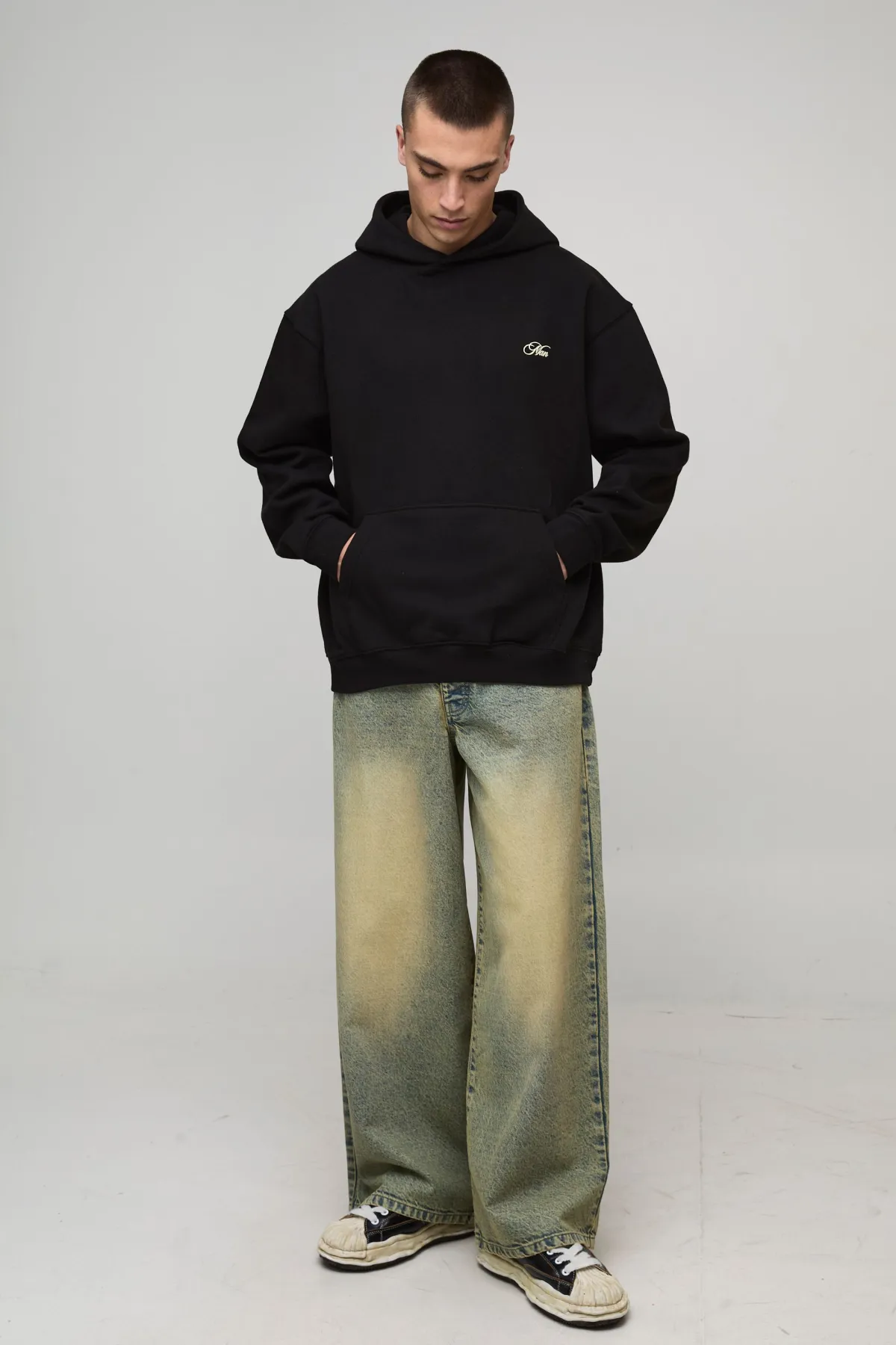 boohooMAN Hoodie oversize Manhattan Over The Seams Hoodie<Homme Sweats À Capuche Et Sweatshirts|Sweats À Capuche Et Sweats