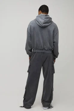 Hoodie OFCLMAN à appliqué, style boxy rétréci, loopback lavé