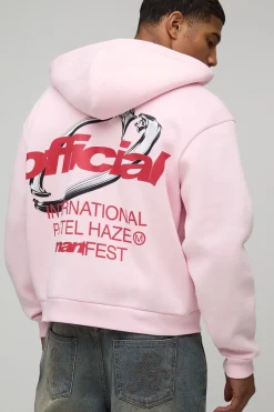 Hoodie officiel à fermeture éclair, surdimensionné et à coupe carrée