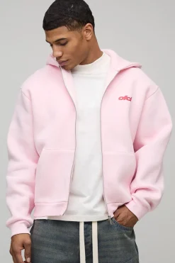Hoodie officiel à fermeture éclair, surdimensionné et à coupe carrée