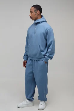 Hoodie Oversize Ample En Peluche Avec Motif Masque Pour Les Yeux Et Zip 1/4