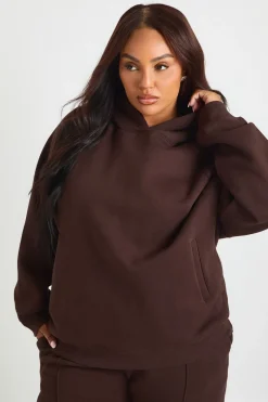boohoo Hoodie oversize basique Plus Core à empiècement raglan<Femme Looks Chocolat|Sweats À Capuche Et Sweatshirts