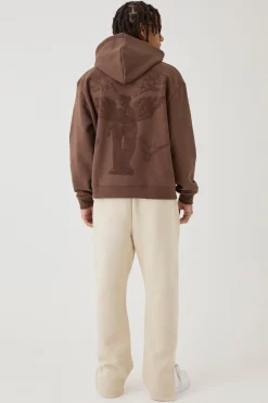 boohooMAN Hoodie oversize boxy ultra épais à impression puff<Homme Sweats À Capuche Et Sweatshirts|Sweats À Capuche Grande Taille