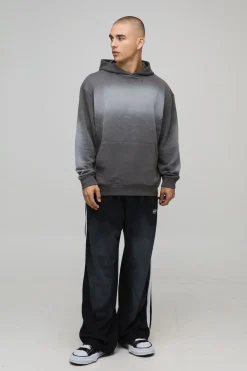 boohooMAN Hoodie oversize lavé Loopback Charcoal<Homme Sweats À Capuche Et Sweatshirts|Sweats À Capuche Et Sweats